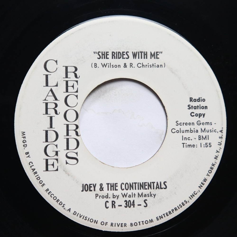 JOEY &‎ THE CONTINENTALS - SHE RIDES WITH ME / RUDY YADOO - ROCK 45 *PROMO*